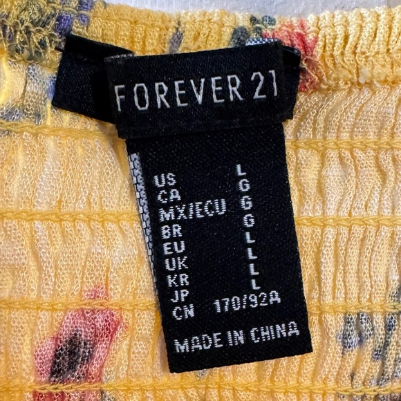 Forever 21 Yellow Floral Crop Top - Picture 3 of 3